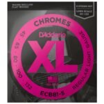 Cordas para Baixo 5 cordas D'Addario Chromes ECB81-5 Flat .045"