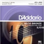 Cordas D'Addario Bronze 80/20 EJ13-B Violão Aço .011"-.052" mi extra